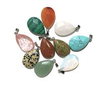 LE SKY 12 Pieces Natural Stone Pendants Faceted Water Drop Shape Reiki Crystal Agate for Jewelry Making and Necklace Not Known