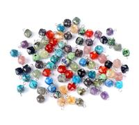 LE SKY - 20pcs Faceted Square Stone Pendants Elegant Natural Healing Crystal Beads for Jewelry Making Necklace and DIY Stone Crystal