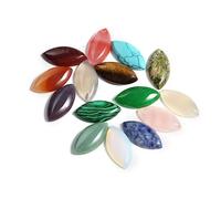 LE SKY 20pcs Natural Stone Cabochons Marquise Shape Mixed Crystal Agate No Hole for Jewelry Making Pendant Ring