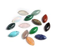 LE SKY 20pcs Natural Stone Cabochons Marquise Shape Mixed Crystal Agate No Hole for Jewelry Making Pendant Ring