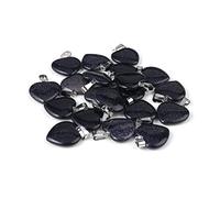 LE SKY 20pcs Natural Stone Heart Shape Charms for Jewelry Making, Stone