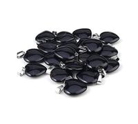 LE SKY - 20pcs Natural Stone Heart Shape Pendants for Jewelry Making, Agate