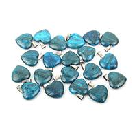 LE SKY 20pcs Natural Stone Heart Shape Pendants for Jewelry Making Agate Not Known