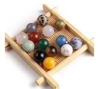 LE SKY - 20pcs Natural Stone Pendants Agate Healing Crystal Ball Shape Pendants for Jewelry Making Necklace Not Known