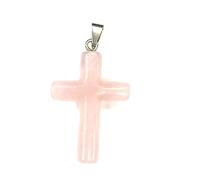LE SKY 4 Pieces Natural Stone Cross Pendant Agate Crystal Chakra Semi Precious Stone Charms for Jewelry Making, Stone, not known