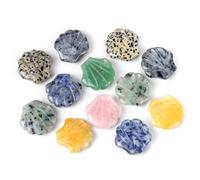 LE SKY 8pcs Natural Stone Decoration No Hole Healing Shell Shape Ornament Chakra Crystal Charm Jewelry Decoration Gift, Crystal