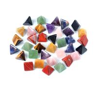 LE SKY 8pcs Natural Stone Decorative No Hole Healing Pyramid Shape Ornament Chakra Crystal Charm Jewelry Decoration Gift, Crystal