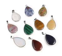 LE SKY - 8pcs Natural Stone Pendants Water Drop Shape Healing Crystal Agate Stone for Jewelry Making Necklace Not Known