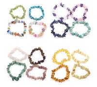 LE SKY Natural Chakra Crystal Healing Chip Stretch Bracelet Irregular Spiritual Stone Bracelet for Women Men Reiki Yoga Anxiety Yoga Meditation Unknown