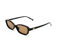 Le Specs. Honey Pot Sunglasses - Oval, Unisex, Classic Everyday Style, Black Frame/Brown Lens, One Size