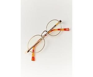 Le Specs Poseidon Deux Blue Blocking Glasses at Free People in Gold - female