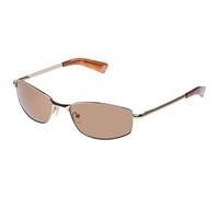 Le Specs Star Beam LSP2352194 - Matte Black - Women's Men's Round Frame Shape with UV Protection, Light Brown Mono/Bright Gold