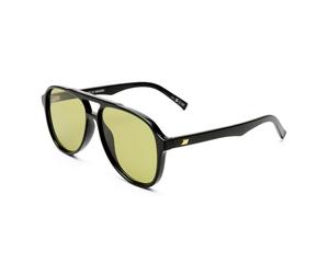 Le Specs TRAGIC Magic Sunglasses for Men and Women Round Frame Shape with UV Protection, Olive Tint/Black, One Size