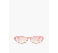 Le Specs Womens Cloud Pink Dont Cha Oval-frame Polycarbonate Sunglasses 1 Size