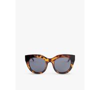 Le Specs Womens Le Specs Air Heart Cat Eye-Frame Acetate Sunglasses Tort 1Size