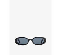 Le Specs Womens Le Specs Outta Love Oval-Frame Plastic Sunglasses Black