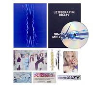 LE SSERAFIM - 4th Mini Album [CRAZY] (Vol.2) Outer Box + Booklet + Lyric Book + Sticker + Postcard + Folding Poster Photocard + Paper Toy + 2 Pin Badges + 4 Extra Photocards