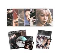 LE SSERAFIM - 5th Mini Album [HOT] (COMPACT Ver. / Random) Outer Box + Booklet + Lyric Paper Sticker + Photocard + Postcard + 2 Pin Badges + 4 Extra Photocards