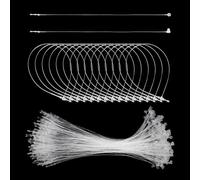 LE-stone 1000Pcs Plastic Tag String Self-Locking Tag Fastener Pin Security Loop Transparent White Snap Lock for Clothing Boutique Price Marking (7inch)