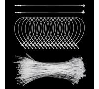 LE-stone 1000Pcs Plastic Tag String Self-Locking Tag Fastener Pin Security Loop Transparent White Snap Lock for Clothing Boutique Price Marking(5inch)
