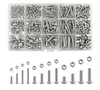 LE-stone 500Pcs Stainless Steel Hex Socket Button Head Bolts and Nuts Assortment Kit Allen Hex Drive M3/ M4/ M5