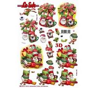 Le Suh Christmas Stockings & Gifts 3D Die Cut Decoupage Sheet