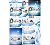 Le Suh Winter Snow Scenes 3d Decoupage Sheet Cutting Required