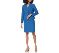 Le Suit Women's Petite 2 Button Jacket & Slim Skirt Suit Set, Cabana Blue, 10