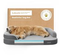 LE SURE RealOrtho™ Orthopedic Dog Beds - Large Memory Foam Dog Sofa, 122cm | Premium 3-Layer Supportive Foam Pet Sofa Couch, Senior Joint Support with Waterproof Washable Cover for Deep Sleep, Grey