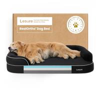 LE SURE RealOrtho™ Orthopedic Dog Beds - Large Memory Foam Dog Sofa, 122cm | Premium 3-Layer Supportive Foam Pet Sofa Couch, Senior Joint Support with Waterproof Washable Cover for Deep Sleep, Black