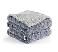 LE SURE Washable Dog Blanket Extra Large - 152x203cm Waterproof Blanket for Dogs and Cats, Twin Patterned Bed and Sofa Couch Throw Protector with Soft Plush, Grey
