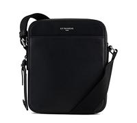 Le Tanneur Emile Men's Small Shoulder Bag in Grained Leather, Light Black, L 18 x H 21.5 x P 5.5 cm