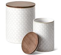LE TAUCI Ceramic Coffee Canister Set with Airtight Lids, Decorative Food Storage Jars for Sugar, Flour and Tea - Large Kitchen Countertop Canisters for Pantry Decor, Set of 2 (78/25 oz), Firework