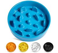 LE TAUCI Ceramic Dog Bowls for Small Breed Fast Eaters, Puzzle Bowl for Small Dogs and Cats, Blue Vortex S-350 ML