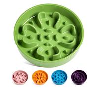 LE TAUCI Slow Feeder Dog Bowls Ceramic, 3 Cups Slow Feeding Dog Bowl Medium Large Breed, Pet Bowl for Fast Eaters, Puzzle Pet Dishes,Clover Green