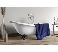 LE TEMPS D'UN BAIN Plain Shower Towel 500 g 100% Cotton 70 x 140 cm Navy Blue