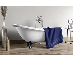 LE TEMPS D'UN BAIN Plain Shower Towel 500 g 100% Cotton 70 x 140 cm Navy Blue