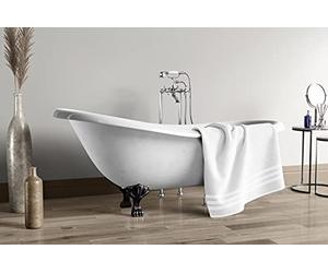 LE TEMPS D'UN BAIN Plain Shower Towel 500 g 100% Cotton 70 x 140 cm - White