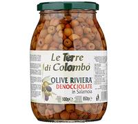 Le Terre di Colombo - Pitted Riviera Olives - in Brine - 900 g