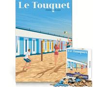 Le Touquet Paris Plage Art 1000-piece Puzzle for Adults Intellectual Fun Peaceful Recreation Fine Cut Creative Gift size 38x52cm