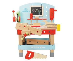 Le Toy Van - Cars & Construction Educational My First Tool Bench Toy Wooden Tool Bench Set For Role Play | Pretend Play Wooden Tools - Suitable For 3 Year Olds And Older, Blue