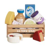 Le Toy Van Cheese & Dairy Market Crate - Wooden Pretend Food Set
