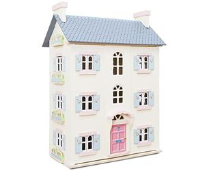 Le Toy Van - Cherry Tree Hall Large Wooden Doll House | 4 Storey Wooden Dolls House Play Set - Suitable For Ages 3+