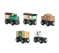 Le Toy Van Childrens Green Goods Train | Classic Wooden Set for Toddlers Ethically Made and as A Gift | Suitable for Ages 3+, Green Train - Compatible with train sets