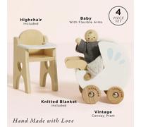 Le Toy Van Dolls House Nursery & Baby Set ME044C - 5 Piece Set