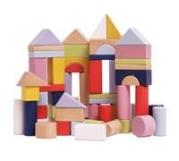 Le Toy Van - Educational Wooden Building Blocks 60 Piece Set Toy | Montessori Style Shape & Colour Development Toy - Suitable for 12 Months + PL135