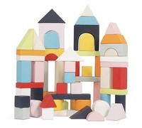 Le Toy Van - Educational Wooden Building Blocks 60 Piece Set Toy | Montessori Style Shape & Colour Development Toy - Suitable for 12 Months + PL135