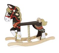 Le Toy Van Fairground Rocking Horse Black Gold Wooden Seat Age 12m+