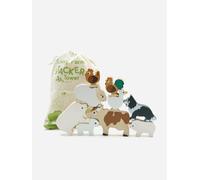 Le Toy Van Farmyard Stacking Animals & Bag-10 Piece (W:7 x D:2 x H:6cm) - Multicoloured - One size