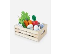 Le Toy Van Harvest Vegetables Wooden Food Crate-9 Piece (W:16 x D:16 x H:18 cm) - Multicoloured - One size